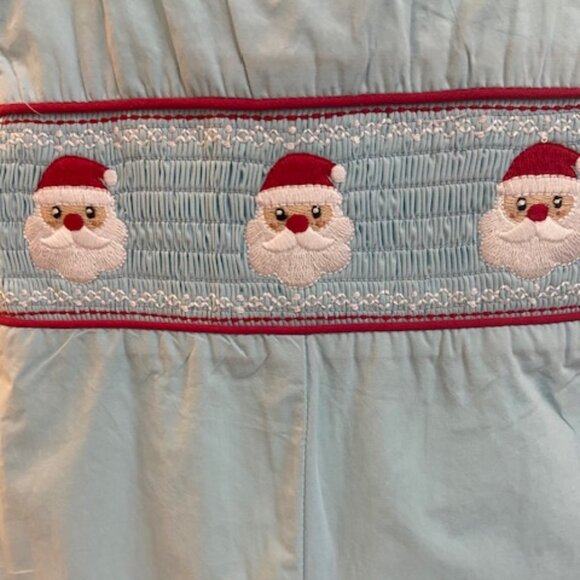 NWT Lil Cactus Smocked Embroidered Christmas Santa Romper Size 3-6MO - Picture 5 of 12